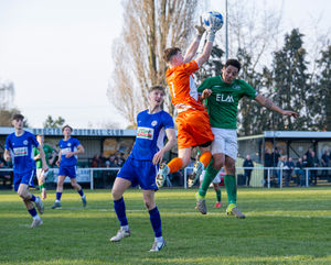 Hanley keeper Mikey Shorthouse beats Lucas Green-Birch to collect.