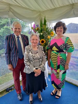 Oswestry Show president David North, consort Ruth Roberts and chairman Janet Ward
