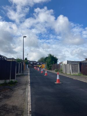 The road finally has a fresh surface