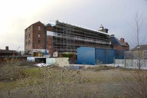 The Flax Mill in Shrewsbury after the South silo was taken down
