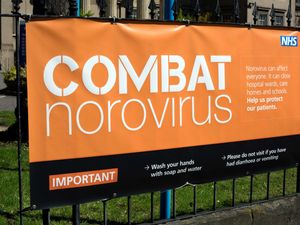 Combat Norovirus sign at Cheltenham General Hospital