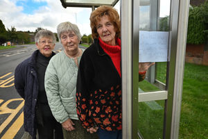 People are angry at changes to the buses in Ludlow. Councillor Viv Parry, Chris Walker and Marie Pickup