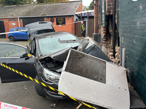 Supporting image for story: 'The wood burner is now behind the bar': Car crashes into 300-year-old pub in village near Dudley