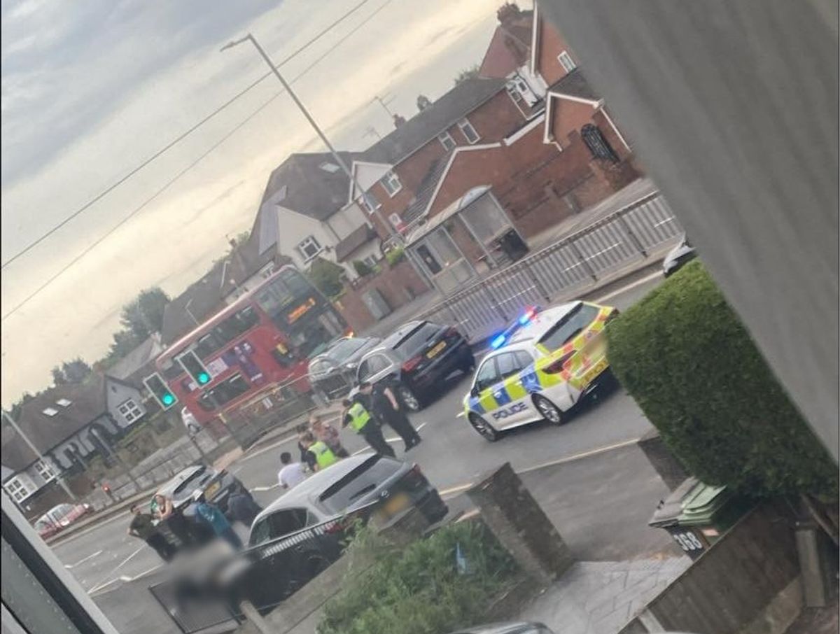 Car hits motorcyclist on busy Wolverhampton road - police and paramedics on the scene