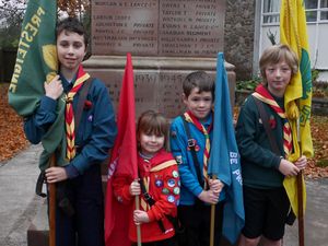 Supporting image for story: Residents of Presteigne came out  to the towns’ Remembrance Sunday services to show their respects to the country’s war fallen