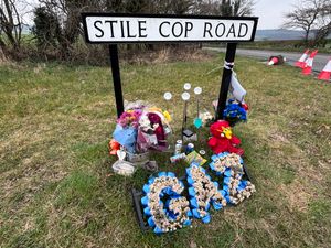 Flowers left on the roadside near Hednesford Road following a separate incident 