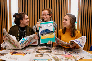 Wrekin College business students are launching a new-look school newspaper. Rebecca Powell, Lori Murchie and Kaja Posnik
