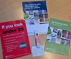 Information which was handed out to the shop owner and staff