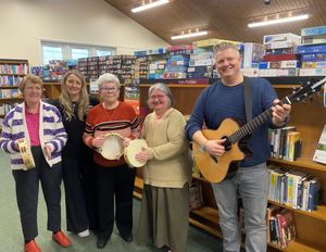 Sessions leaders Chris and Kirsty with participants at Heath Hayes Library