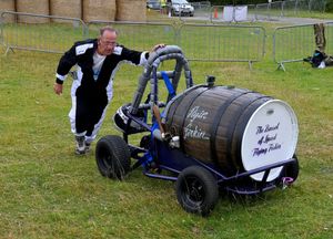 .Paul Barnett from Cannock with his 'Barrel of Speed' the Flying Firkin