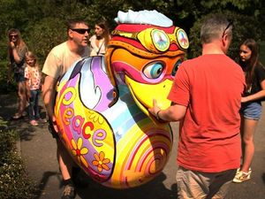 Supporting image for story: £250 reward offered after giant Ironbridge duck is thrown in river - with pictures

