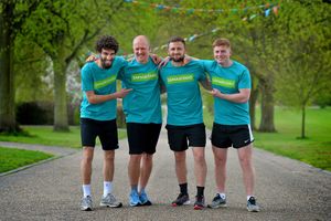 The four friends are running a marathon around Shrewsbury