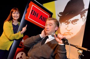 Julie with actor James Hurn playing Tony Hancock