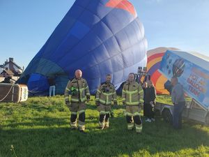 Firefighters from Oswestry Fire Station (pictured) were greeted with cheers