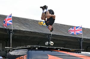 Acrobatics for the crowds at Shrewsbury Live.