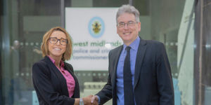 West Midlands Victims\' Advocate Natalie Queiroz with Police and Crime Commissioner Simon Foster. PIC: West Midlands Police