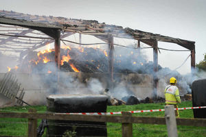 Barn fire off Shay Lane, Forton
