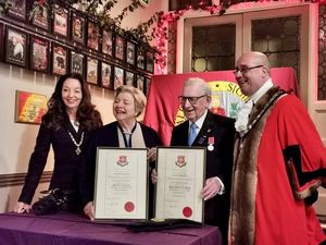 Supporting image for story: Dedicated Oswestry pair made Freemen of the Town