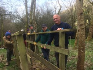 The bridge being pushed along the bank