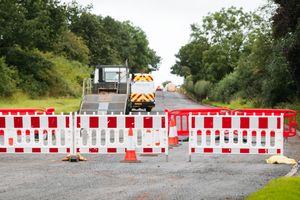 The A41 roadworks near Sambrook