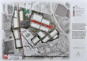 A plan of the proposed east rail terminal option
