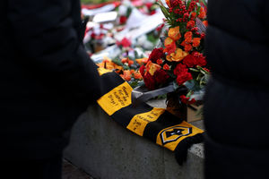 Tributes were paid to the late forward Diogo Jota before the game. (Photo by Brett Patzke - WWFC/Wolves via Getty Images)