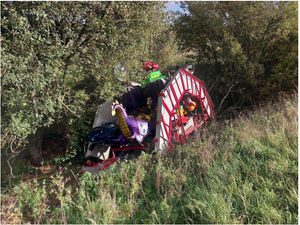 A fairground ride found abandoned