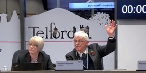 Chair's vote number one. Councillor Stephen Reynolds vote makes it a 5-5 tie. Picture: Telford & Wrekin Council