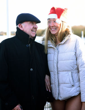 Lauren Powell with her granddad Peter Hollins