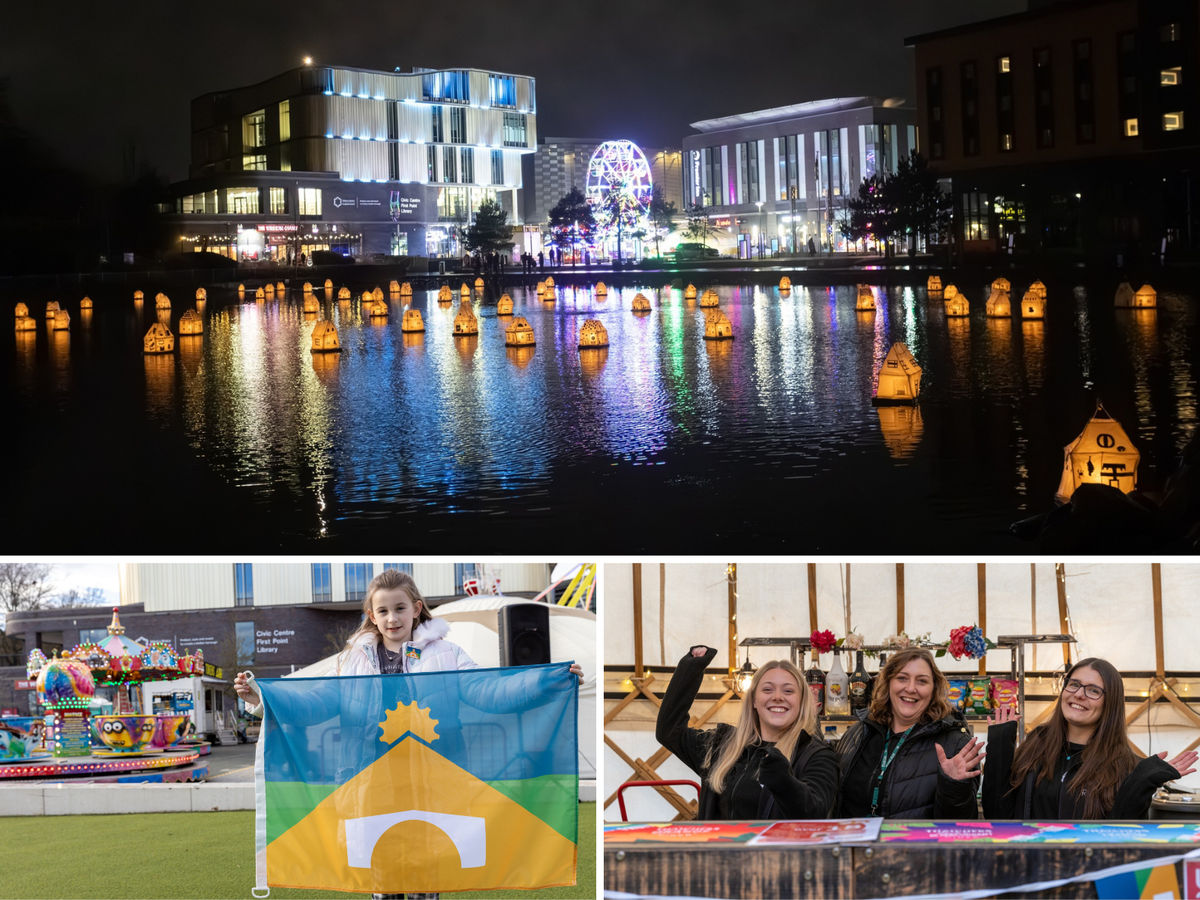 Residents celebrate inaugural Telford Day with raising of boroughs new flag and stunning lantern parade