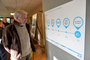 Resident Mike Shepperd at the exhibition in February