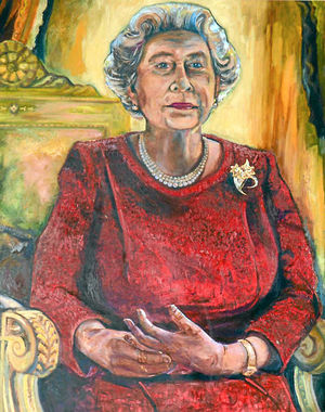 Dan Llywelyn Halls portrait of the monarch