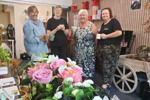 Karan Szaroleta, Jacqueline Parker, Pat Beddoes and Mandy Shingler at Dasher Floral Creations in Wem