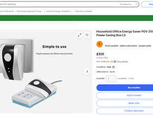 An ad for an energy saving plug on eBay
