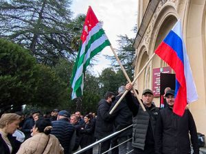 Supporting image for story: Police and protesters clash in Georgia’s separatist Abkhazia region