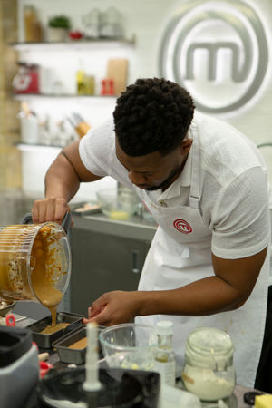 Matthew in action on MasterChef. Photo: BBC.