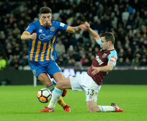 Josh Cullen in action in the cup match
