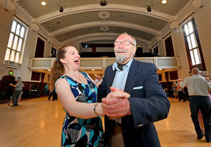Fiona Bennett is pictured with Michael Dawes, who regularly attends the tea dance