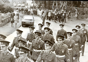 The Army helped pack Eccleshall parish church following a  march down the village high street. A detachment of 120 members of 206 Coy Royal Pioneers were joined by other organisations for the parade after the service in September 1977.