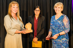 Sharon McCormick, founder of The Listening Centre, receiving the award