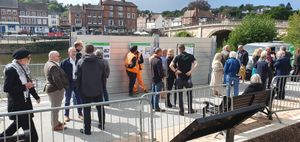 The event brought out members of the community to see the new barriers and meet members of the Environment Agency
