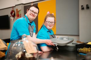 Volunteers Sam Edgley and Cari Glover