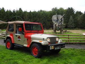 Jurassic Park motorpool at Hoo Zoo and Dinosaur World
