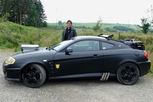 The Big Sky Rally organiser, Tim Preece, with his customised Mad Max movie car