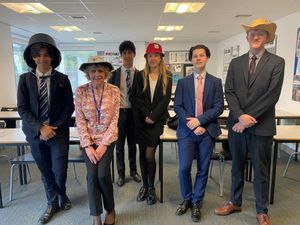 Supporting image for story: Stourbridge students don pants and hats and raise hundreds of pounds for charity 

