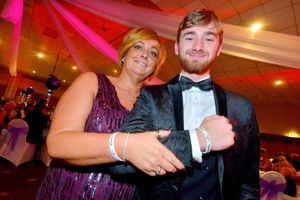 Suzy Evans with her son Owen at the ball