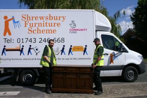 Shrewsbury Furniture Scheme making a furniture delivery to a customer.