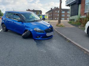 Supporting image for story: Car and knife seized by police after driver crashed it and fled the scene