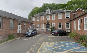 The Montgomeryshire County Infirmary in Newtown. From Google Streetview