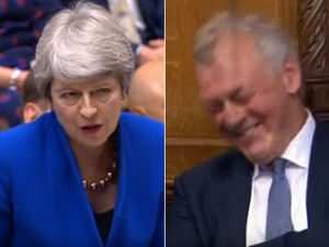 Supporting image for story: Watch: Theresa May jokes about MP Glyn Davies's 'Hollywood' past 